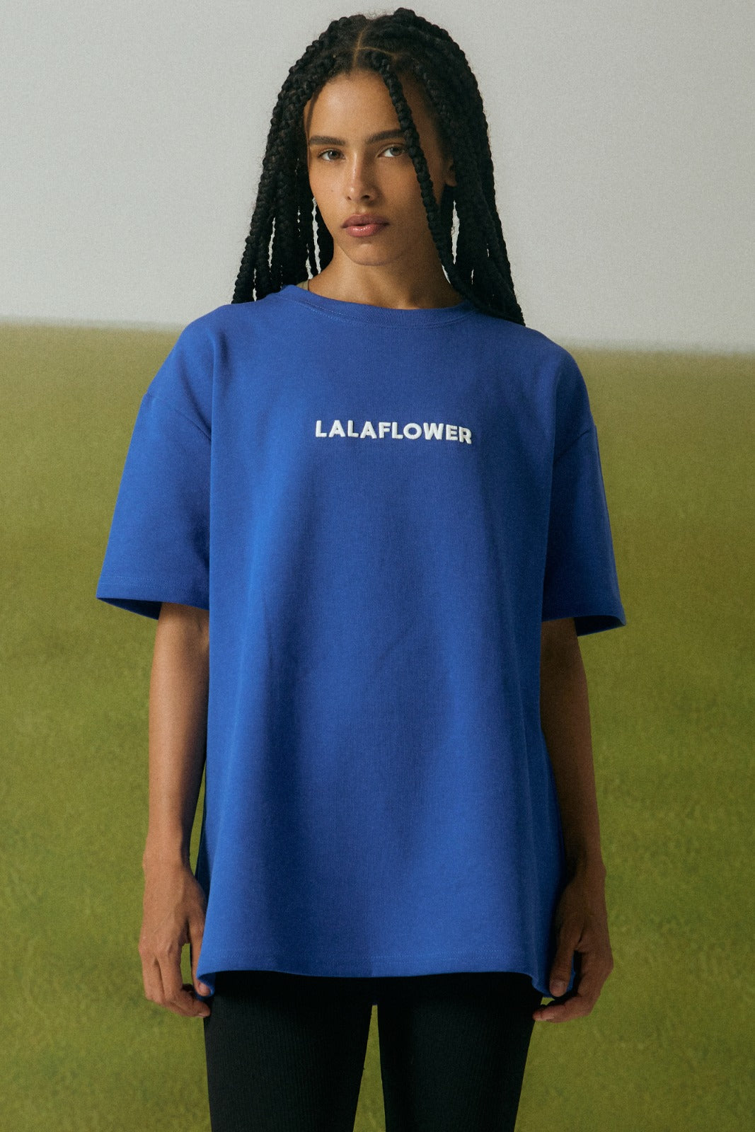 BLUE OVERSIZED T-SHIRT IN THE BUTTERFLY ANATOMY PRINT | LALAFLOWER at Broadway