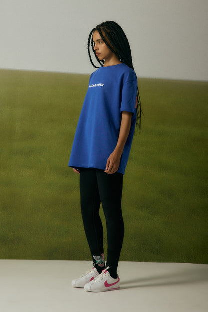 BLUE OVERSIZED T-SHIRT IN THE BUTTERFLY ANATOMY PRINT | LALAFLOWER at Broadway