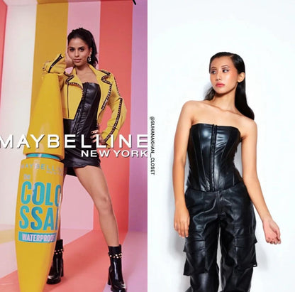 Faux Leather Corset Top