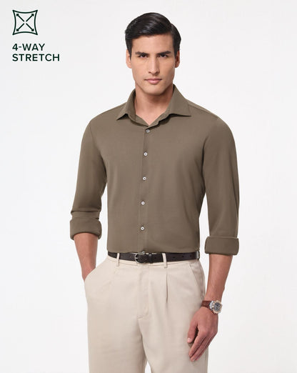 The 4 Way Stretch Dress Shirt Cacao