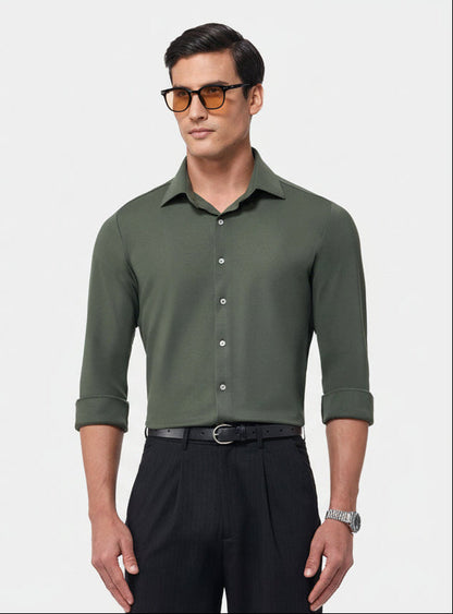 The 4 Way Stretch Dress Shirt Dark Olive