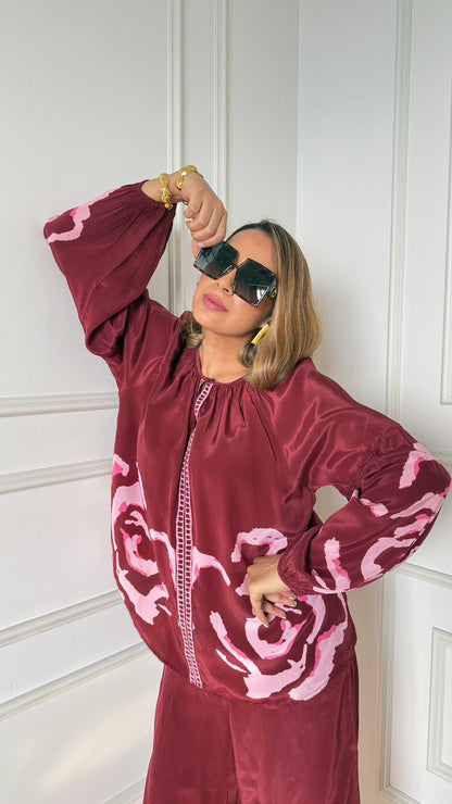 Grace Mulberry Printed Top | Style Island at Broadway