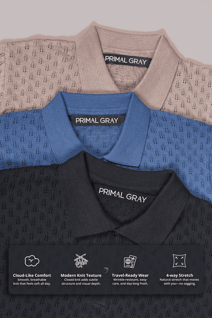 Air Knit Cotton Polo | PrimalGray at Broadway