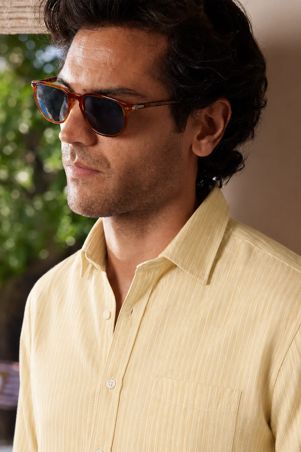 Airy Stripe Linen Cotton Blend Shirt