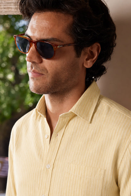 Airy Stripe Linen Cotton Blend Shirt