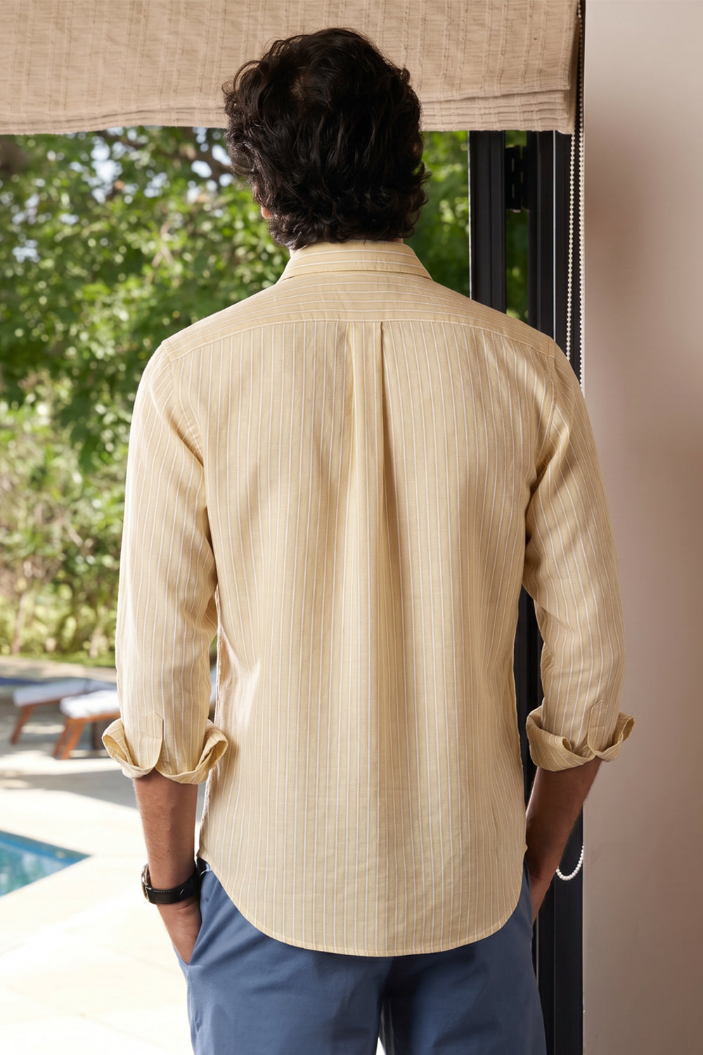 Airy Stripe Linen Cotton Blend Shirt