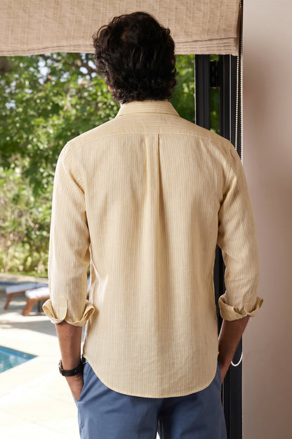 Airy Stripe Linen Cotton Blend Shirt