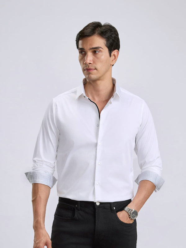 Zest Cotton Satin Shirt - Stretch Fit
