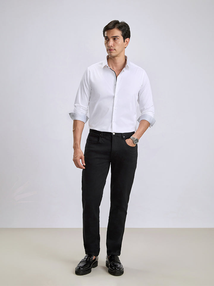 Zest Cotton Satin Shirt - Stretch Fit | Kingdom Of White at Broadway