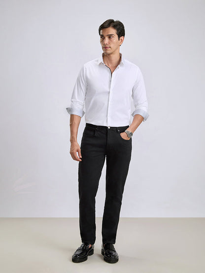 Zest Cotton Satin Shirt - Stretch Fit | Kingdom Of White at Broadway