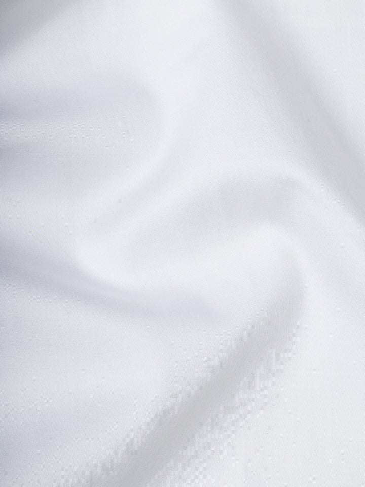 Zest Cotton Satin Shirt - Stretch Fit | Kingdom Of White at Broadway