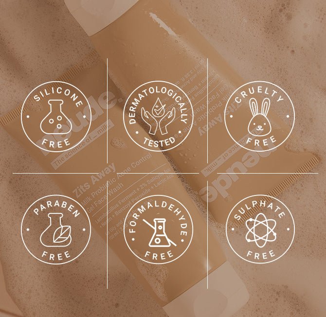 Zits Away Acne Control Gel Face Wash with 2% Salicylic Acid, Neem & Benzoyl Peroxide (Neude Skin) - Neude Skin