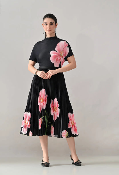 Floral Printed Pleated Two-Piece Set | ANNY at Broadway