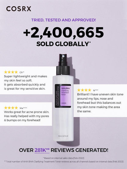 AHA/BHA Clarifying Treatment Toner - 5.07 fl.oz / 150ml | Cosrx at Broadway