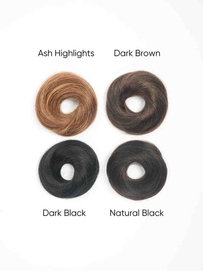 Human Hair Donut Scrunchie Ash Highlights | Small
