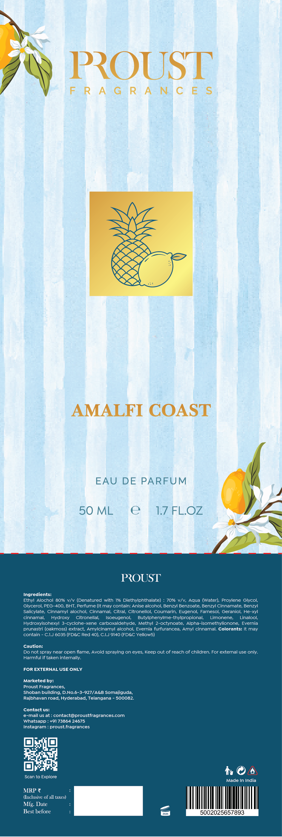 Amalfi Coast 50mL by Proust Fragrances