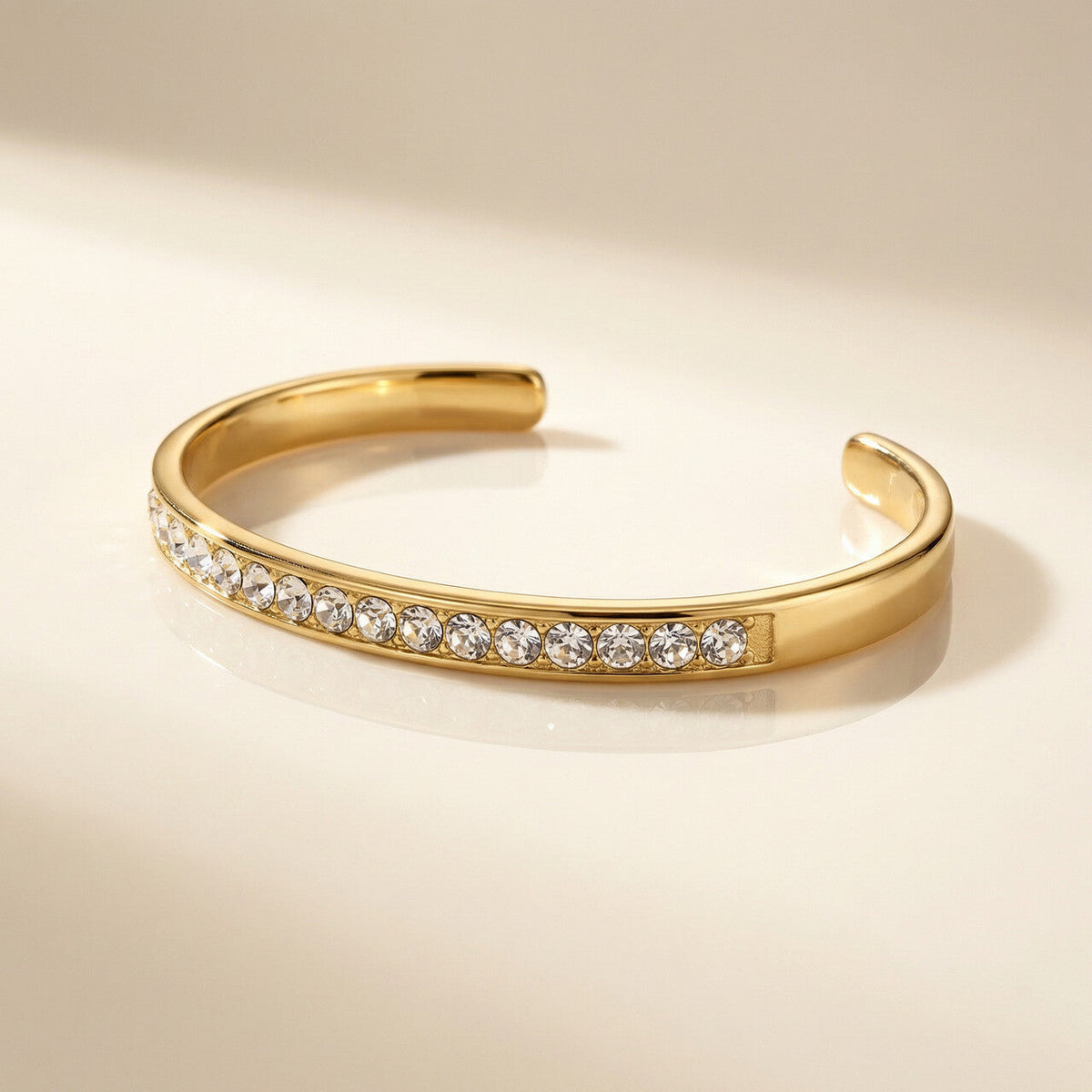 Elegant Zirconia Studded Gold Bracelet