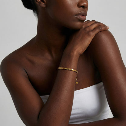 Gold Cube Chain Bracelet