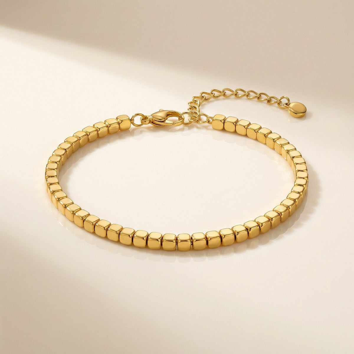Gold Cube Chain Bracelet