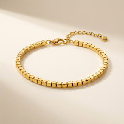 Gold Cube Chain Bracelet