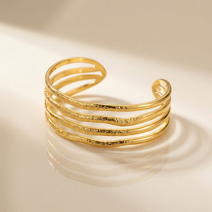 Golden Waves Cuff Bracelet