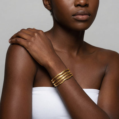 Golden Waves Cuff Bracelet