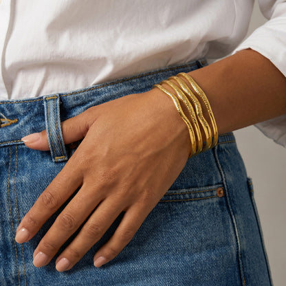 Golden Waves Cuff Bracelet
