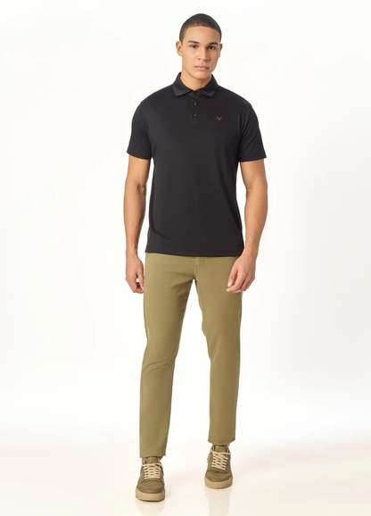 ARIN â€“ The Lucky Dove Black Polo-Lustra Cotton