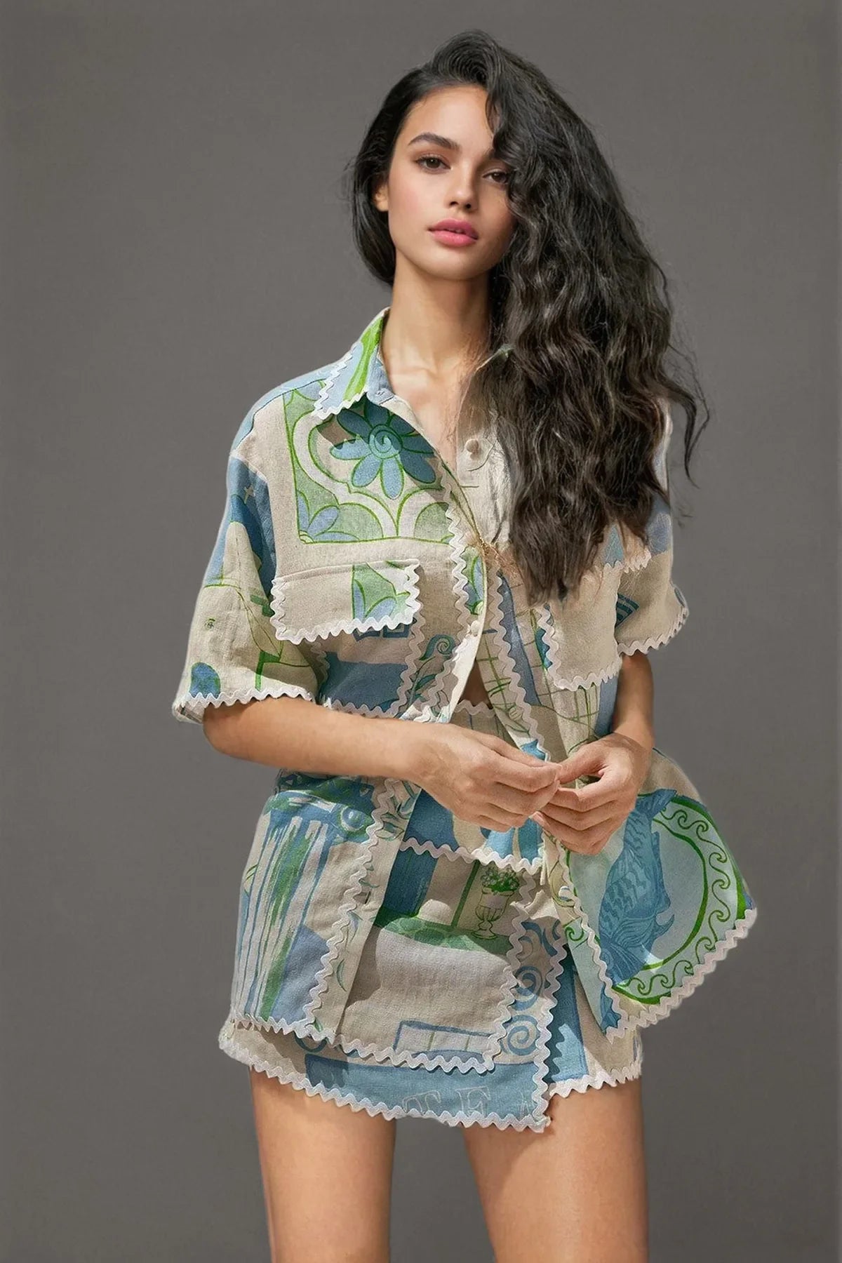 Tropical Printed Two Piece Set | ANNY at Broadway
