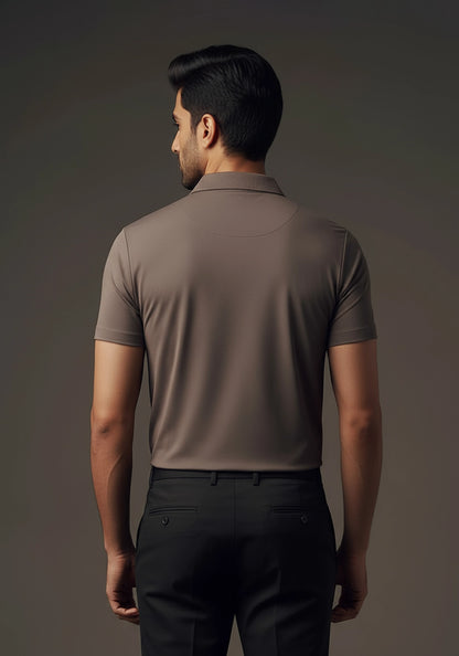 The Monarch Liquid Zipper Polo Slate