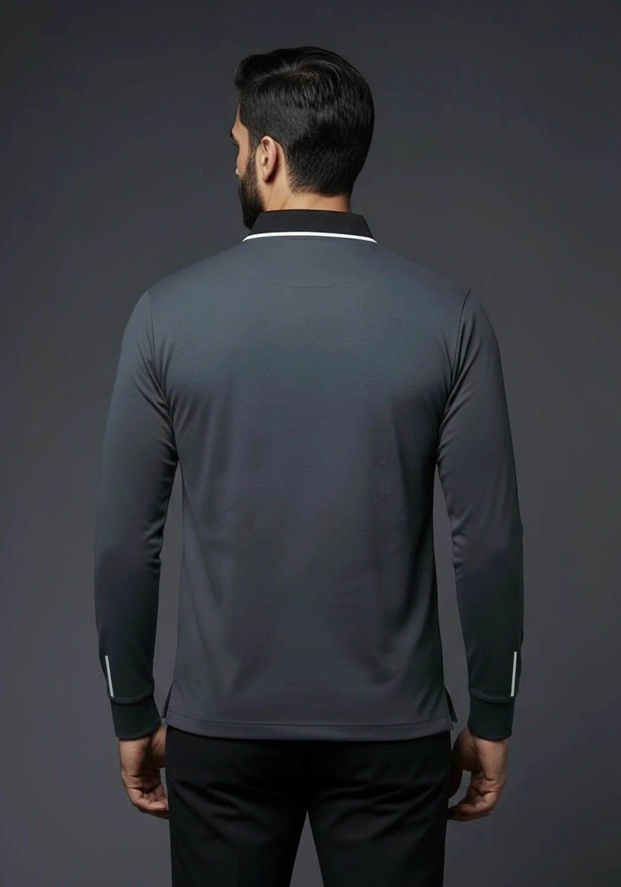 Classic Full Sleeve Polo Grey