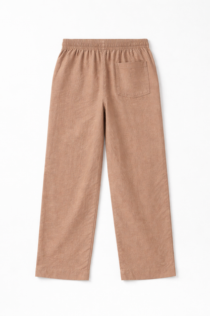 Chapter2Drip Mocha Brown linen pants (Jr) â€” view 2