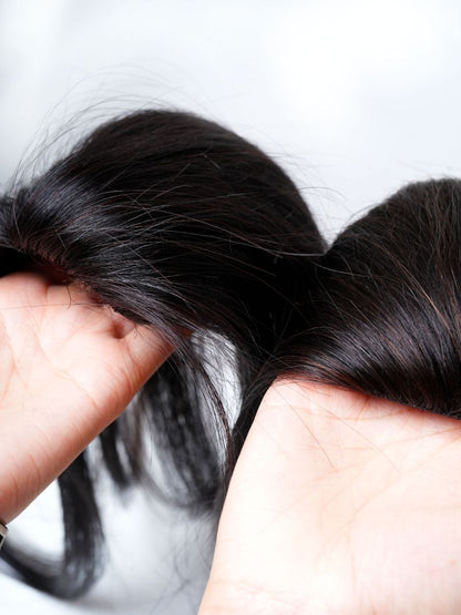 Backcombed hair topper – 14-16 inch- Lace Base – 4×4 | Nish Hair