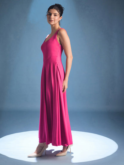 Stretchable Corset Fit & Flare Midi Dress