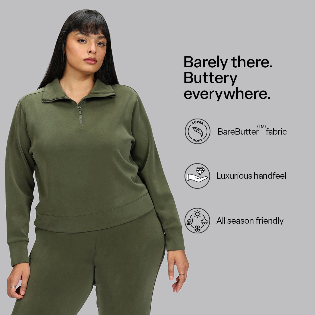 BareButter Pullover With Zipper