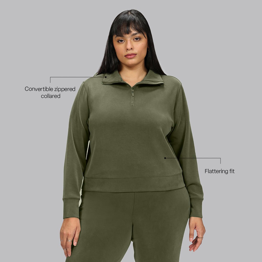 BareButter Pullover With Zipper