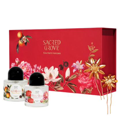 Hair Perfume Bloom Box Perfume Gift Set for Women Floral Hair Mist Alcohol Free (100ml) | Sacred Grove at Broadway