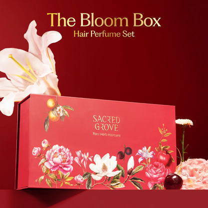 Hair Perfume Bloom Box Perfume Gift Set for Women Floral Hair Mist Alcohol Free (100ml) | Sacred Grove at Broadway
