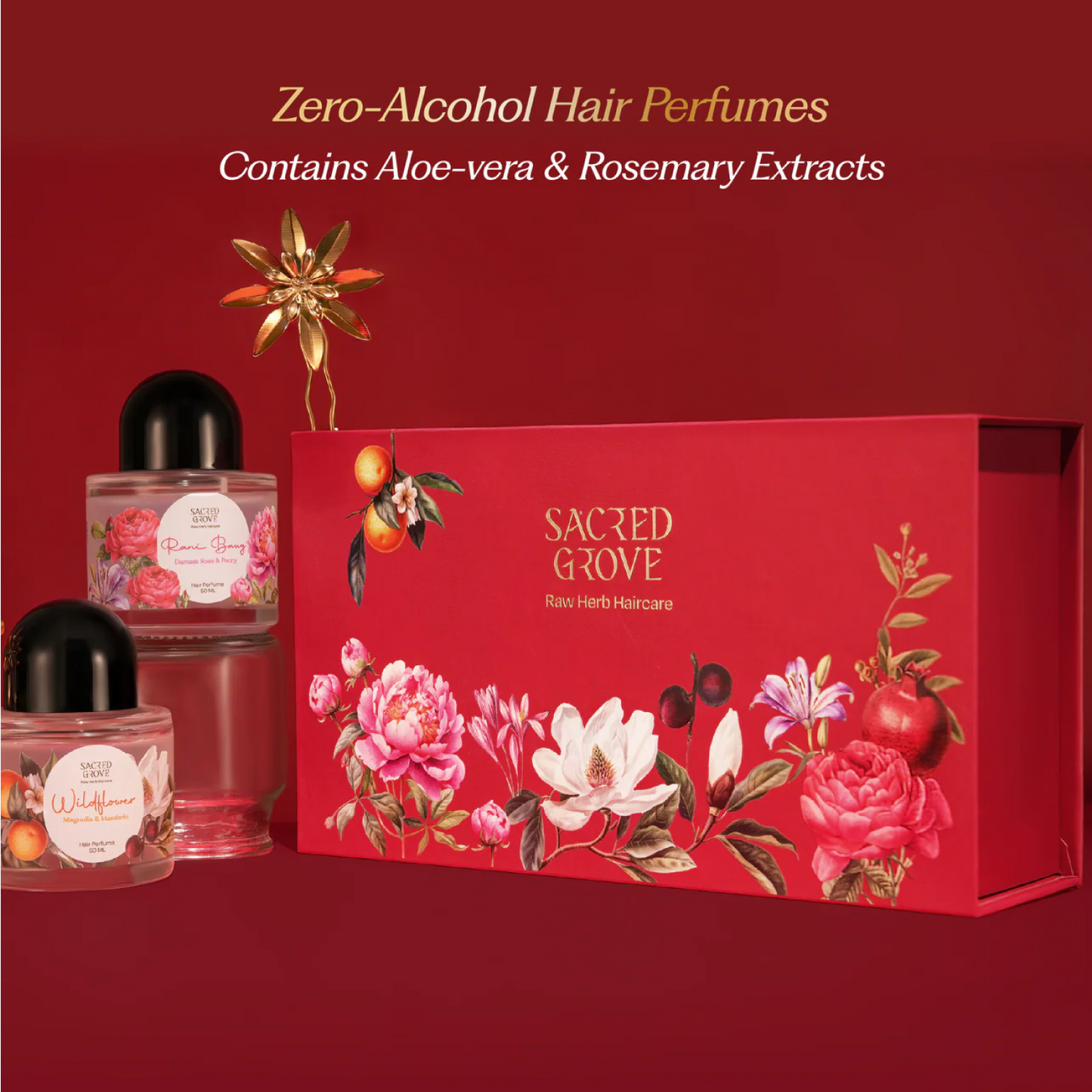 Hair Perfume Bloom Box Perfume Gift Set for Women Floral Hair Mist Alcohol Free (100ml) | Sacred Grove at Broadway