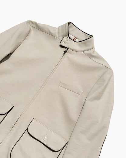 Bare Brown Slim Fit Jacket with Suede Detailing & Elbow Patch - Beige