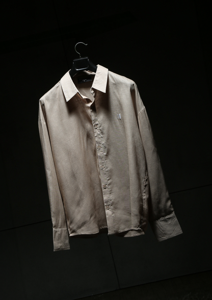 Chapter2Drip Beige linen shirt â€” view 3