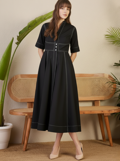 Panelled Corset Midi Dress