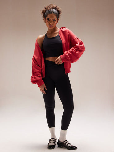 Black Ruched Waist Leggings