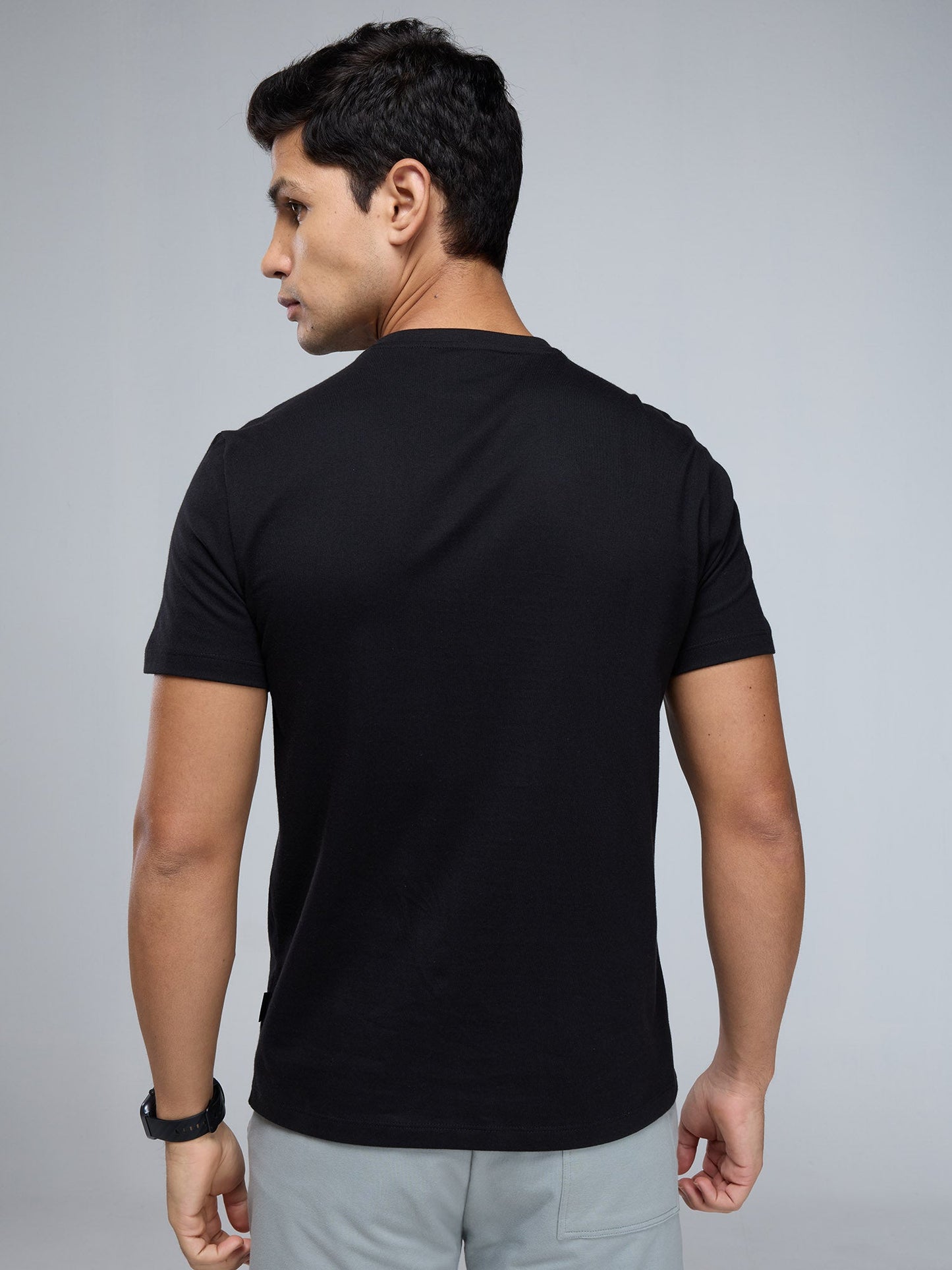 Black Supima V Neck T-shirt - Regular Fit