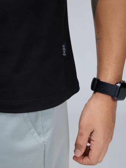 Black Supima V Neck T-shirt - Regular Fit