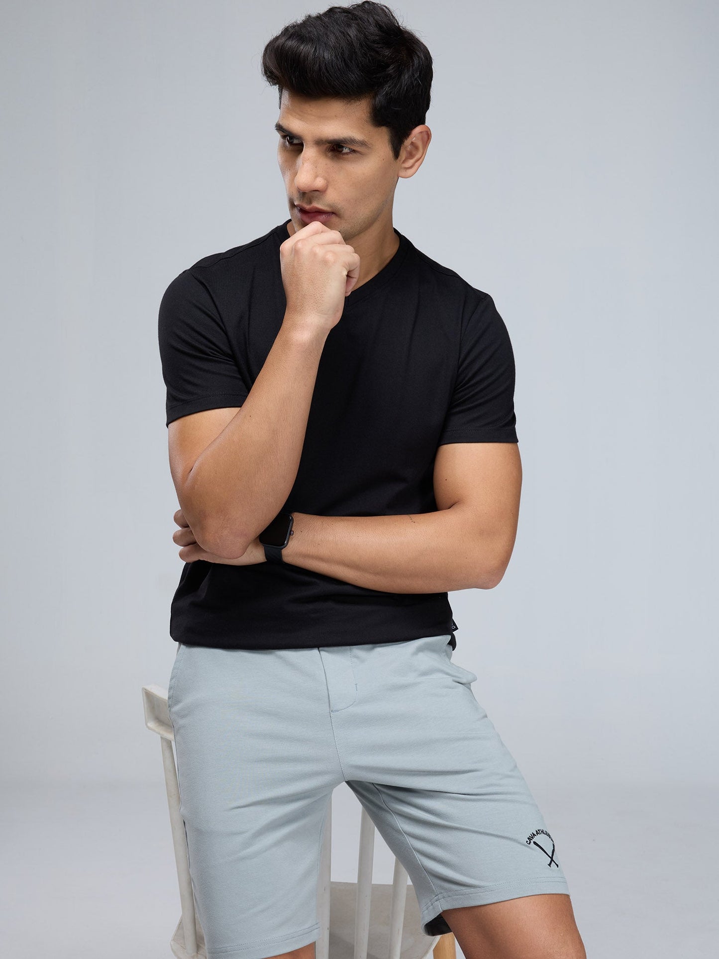 Black Supima V Neck T-shirt - Regular Fit