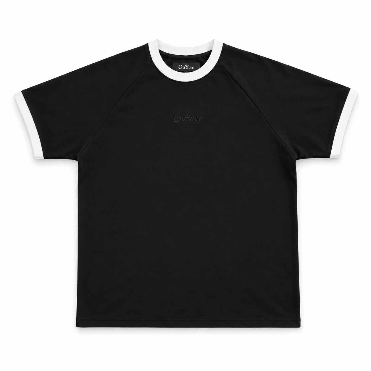 Ringer Raglan Tee - Black / White