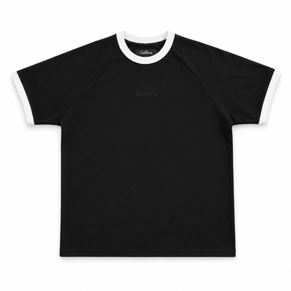 Ringer Raglan Tee - Black / White