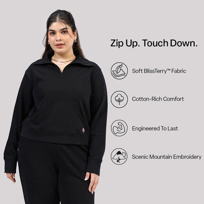 BlissTerry™ Cotton Pullover with Zipper