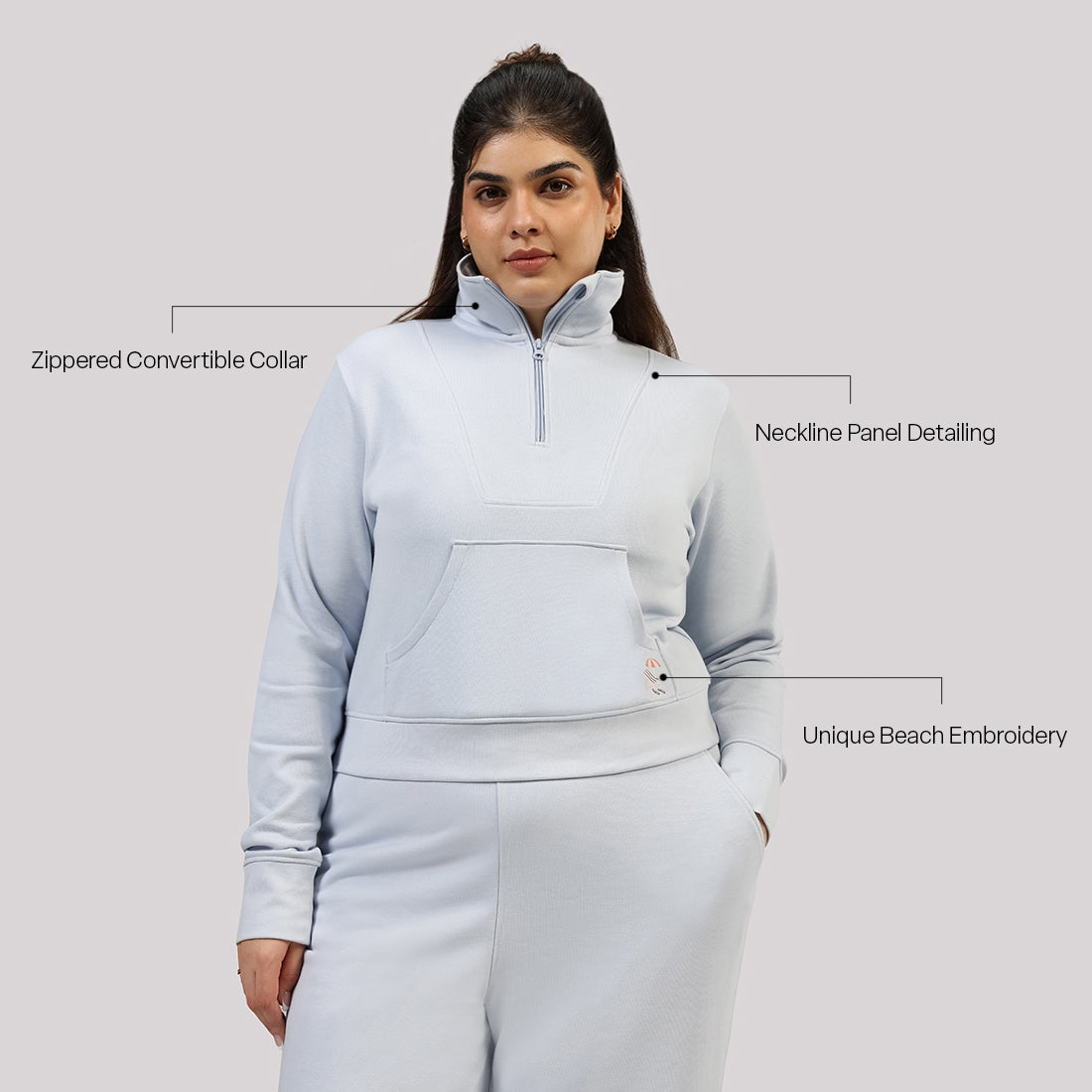 BlissTerry™ Cotton Pullover with Zipper